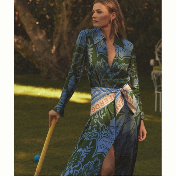 ❌Sold - Anthropologie Long-Sleeve Printed Shirt Dress Corey Lynn Calter - Picture 3 of 15